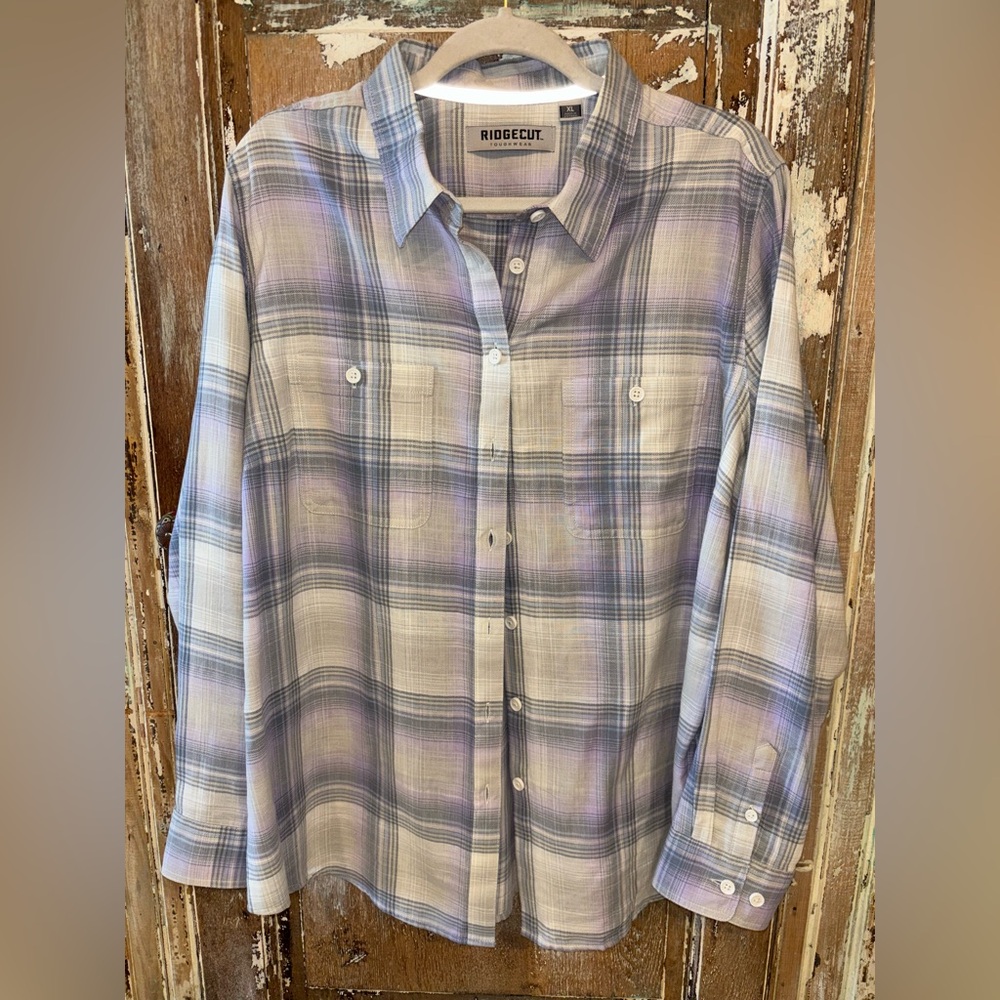 Ridgecut Lavender Plaid Pocketed Flannel Size XL